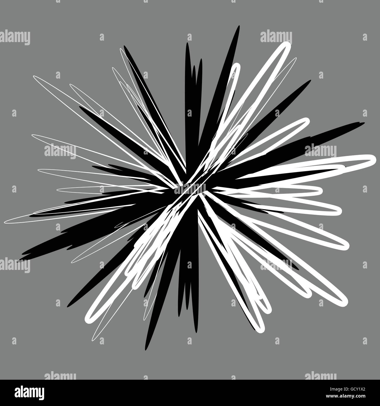 La forme radiale au hasard. Résumé de l'élément géométrique. Forme unique asymétrique. Illustration de Vecteur