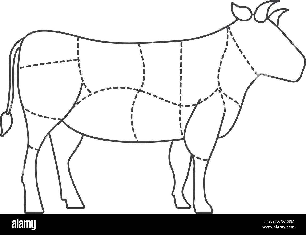 La viande de vache design icône isolé Illustration de Vecteur