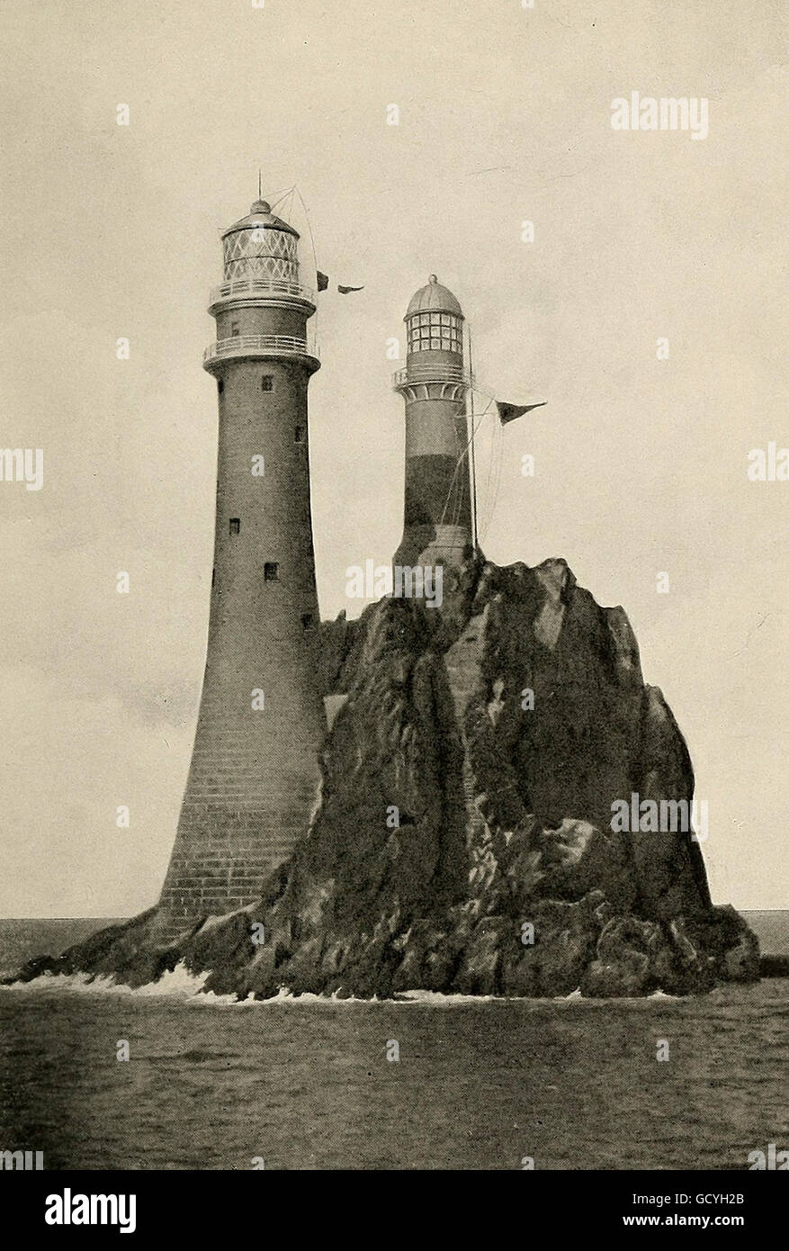 Le phare du Fastnet, l'avant-poste de l'Europe, vers 1890 Banque D'Images