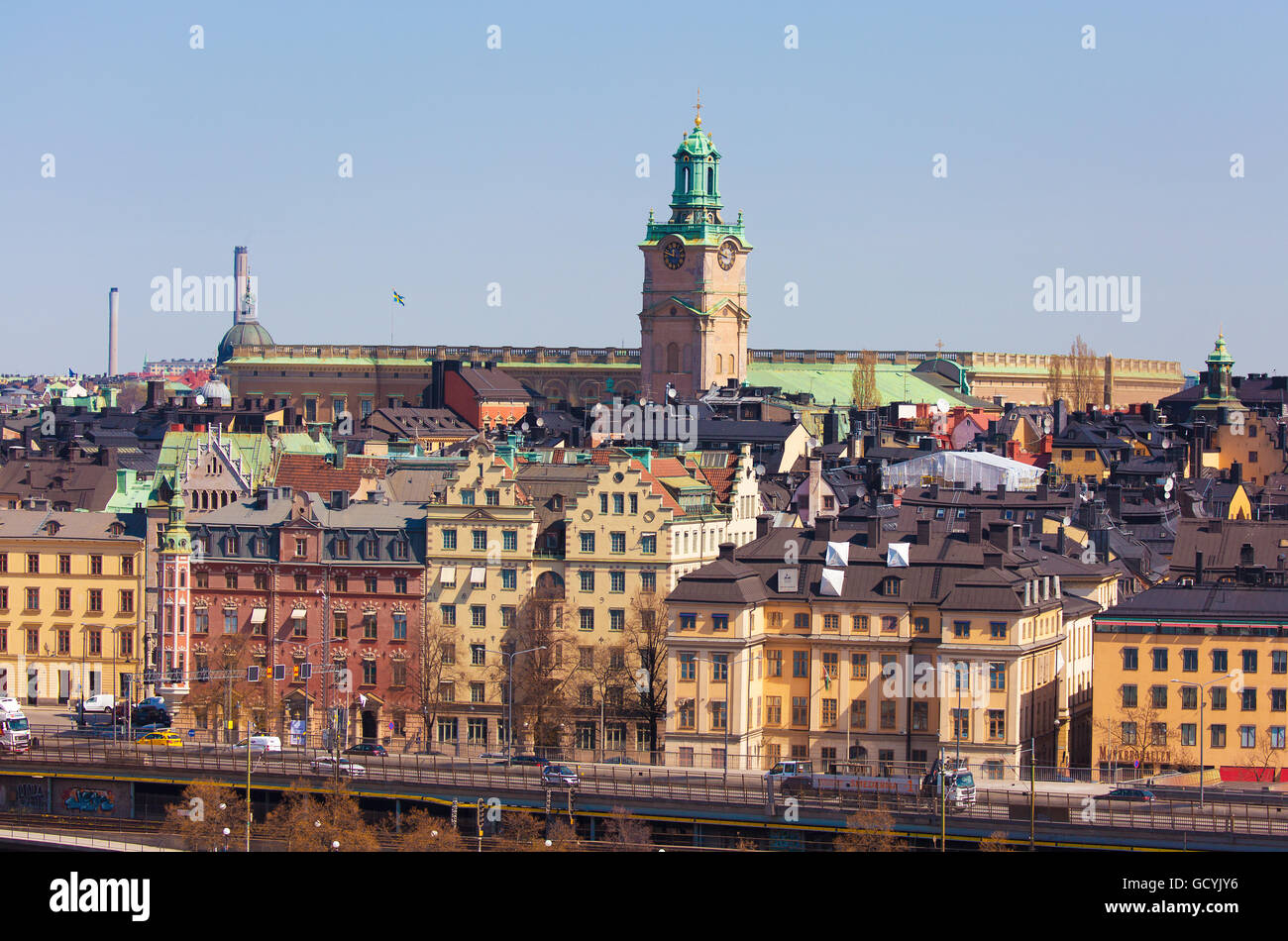 STOCKHOLM SUÈDE 4 mai 2016. Grande église dans la vieille ville de Stockholm. Banque D'Images