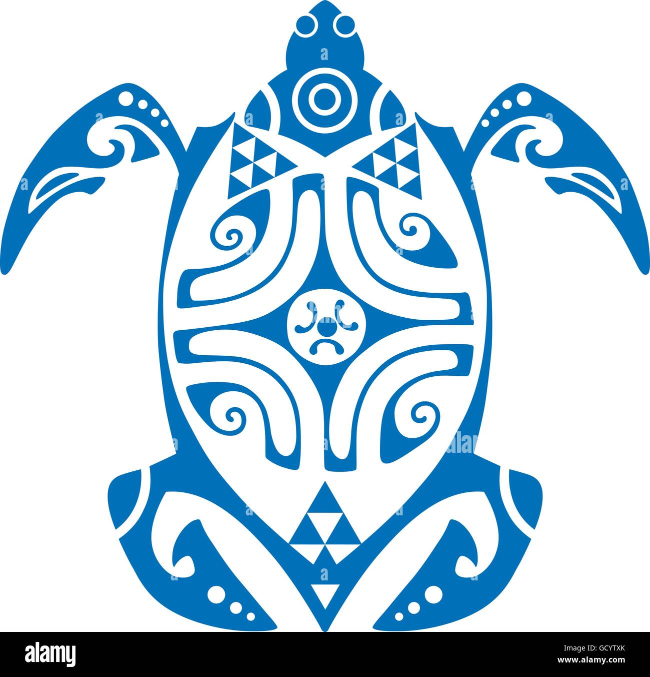 Motif Tatouage Tortue Maui Vector Illustration de Vecteur
