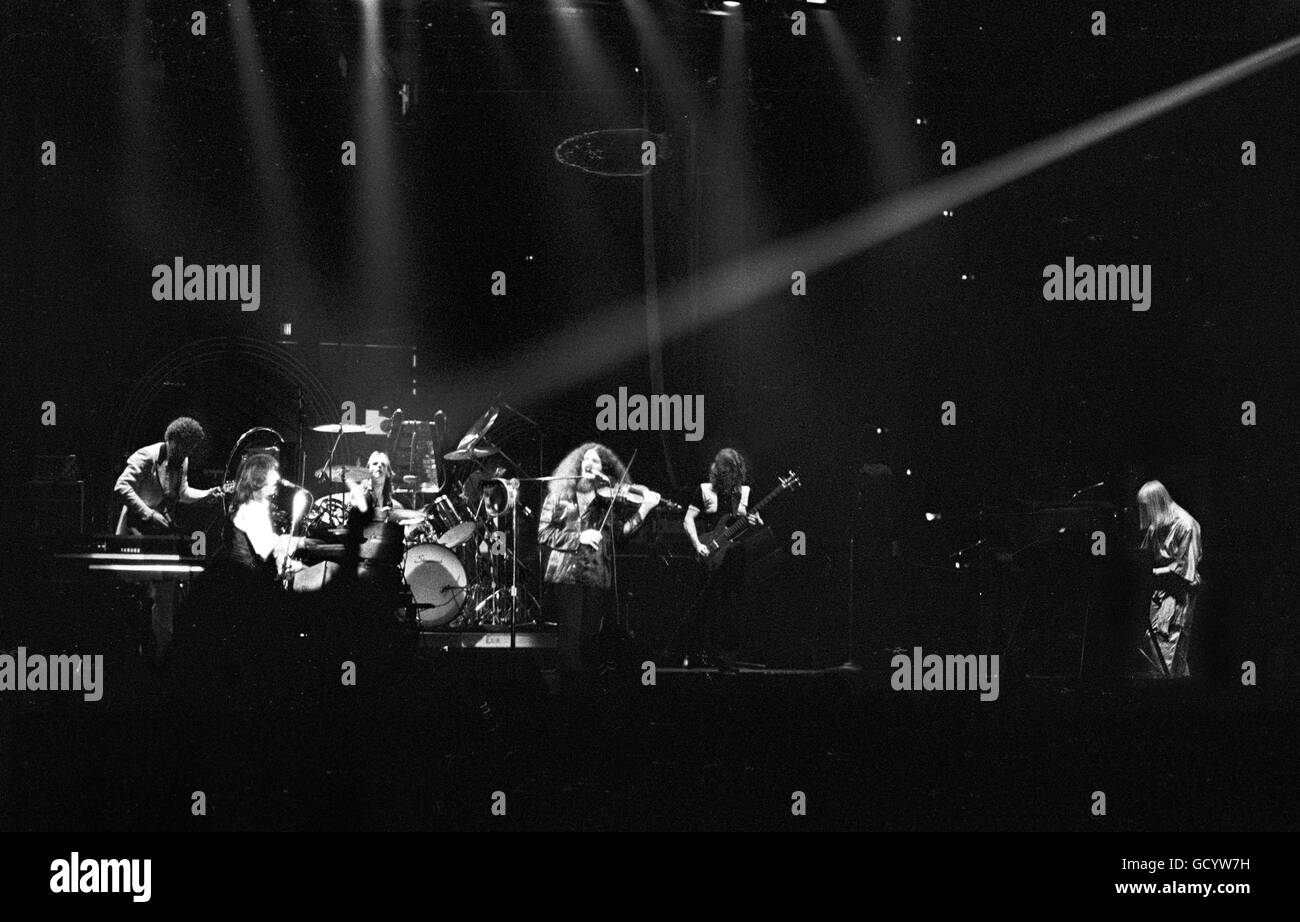 La formation originale du groupe de rock 'Kansas' en concert au Sportatorium de Hollywood, Hollywood, FL. en 1980. Banque D'Images