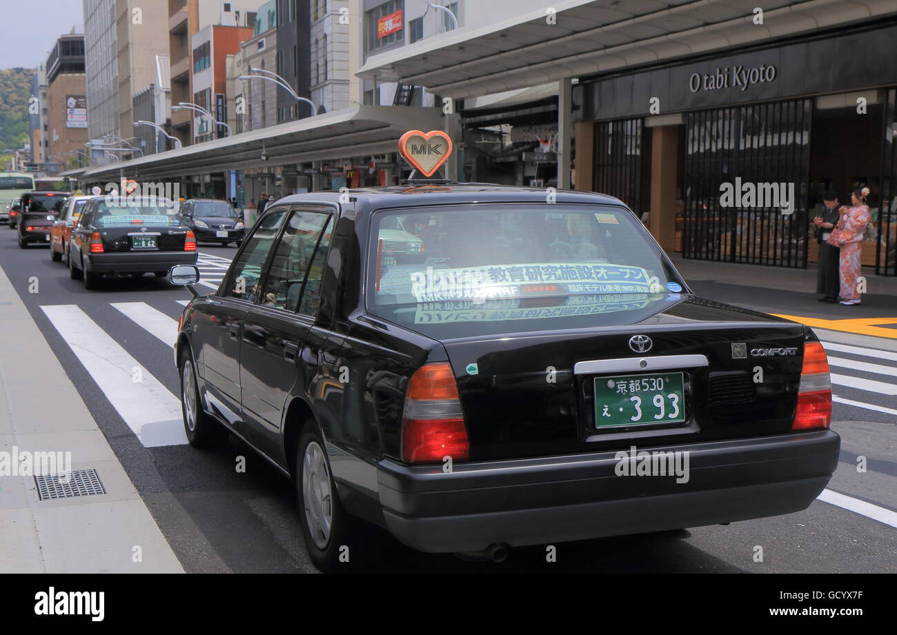 Taxi japonais à Kyoto au Japon. Banque D'Images