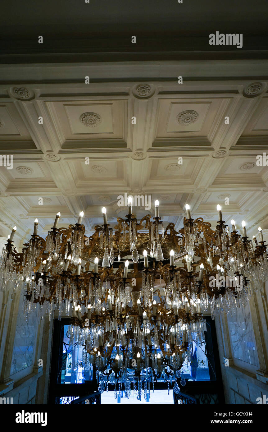 Le Chandelier en Gran Hotel, Mexico, Mexique Banque D'Images