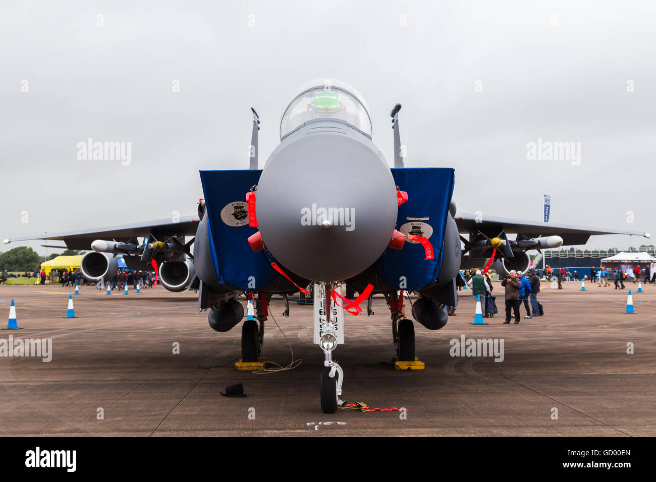 USAF F-15E Strike Eagle au Royal International Air Tattoo 2016. Banque D'Images