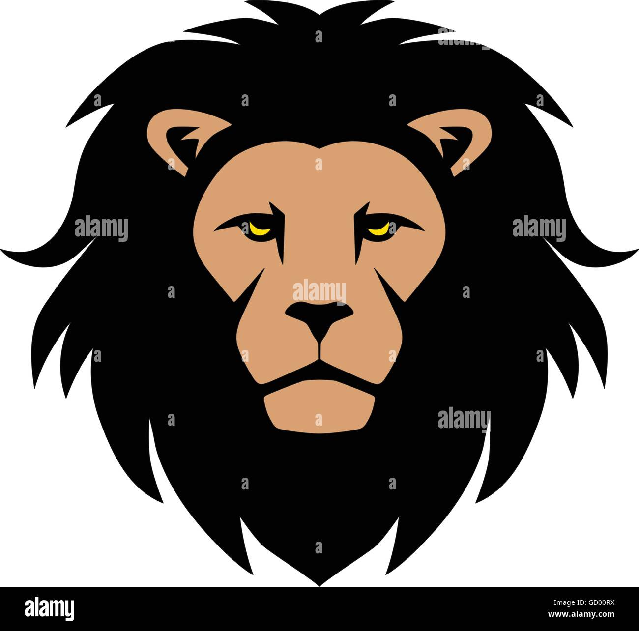 Tête de Lion Mascot Cartoon Vector Illustration de Vecteur