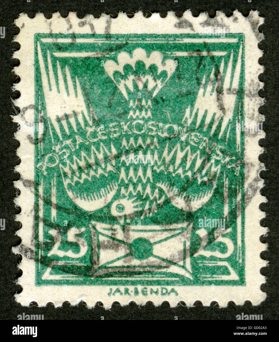 La Tchécoslovaquie, post mark,stamp, Banque D'Images