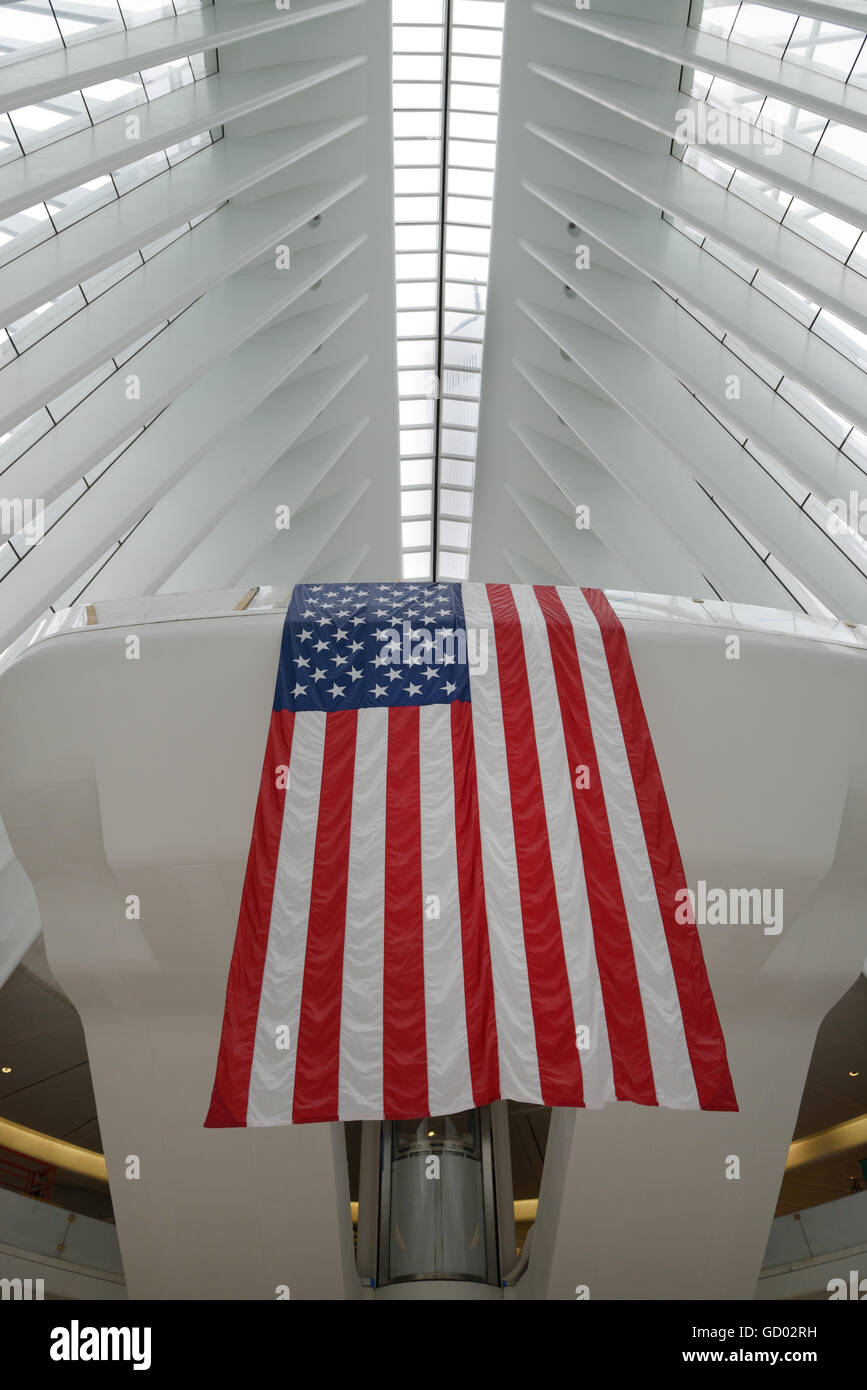 Oculus, nouvelle station de transit, WTC 9/11 Memorial Plaza, Manhattan, New York City Banque D'Images