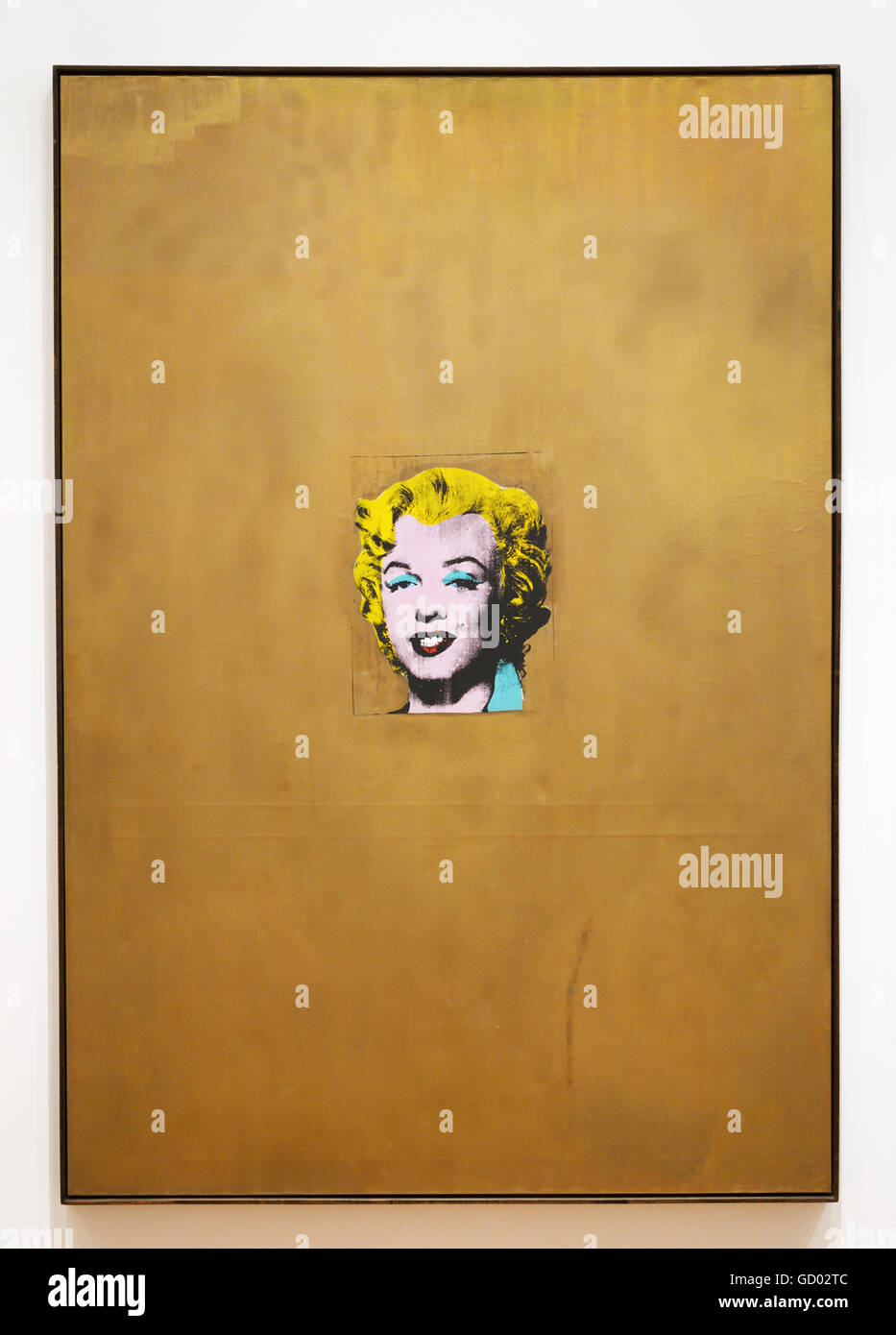 Gold Marilyn Monroe, 1962 par Andy Warhol, encre à sérigraphie sur polymère synthétique sur toile, faits peu après son suicide Banque D'Images