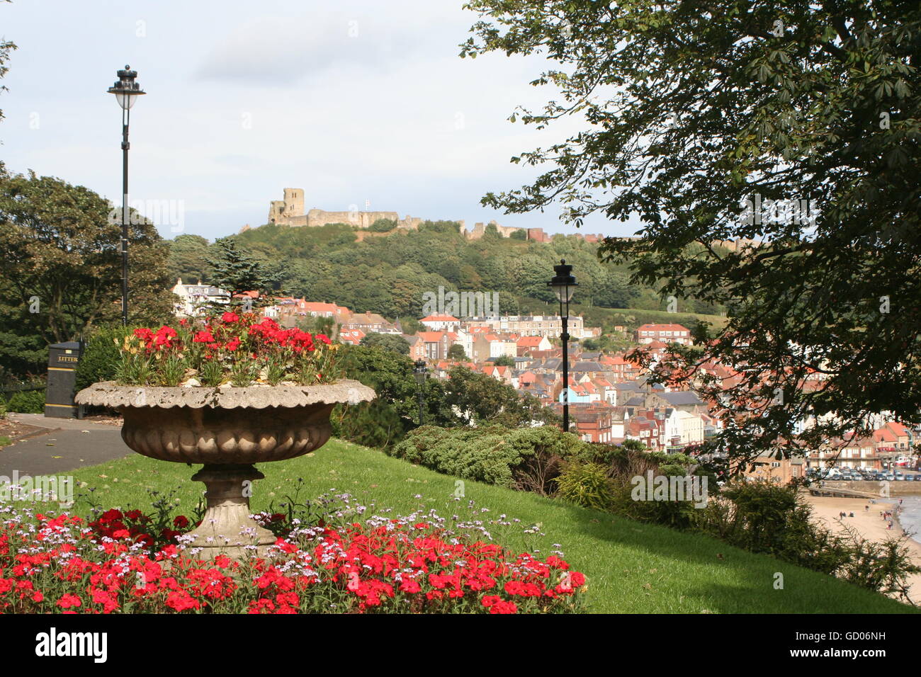 Le Château de Scarborough de l'hôtel de ville Banque D'Images