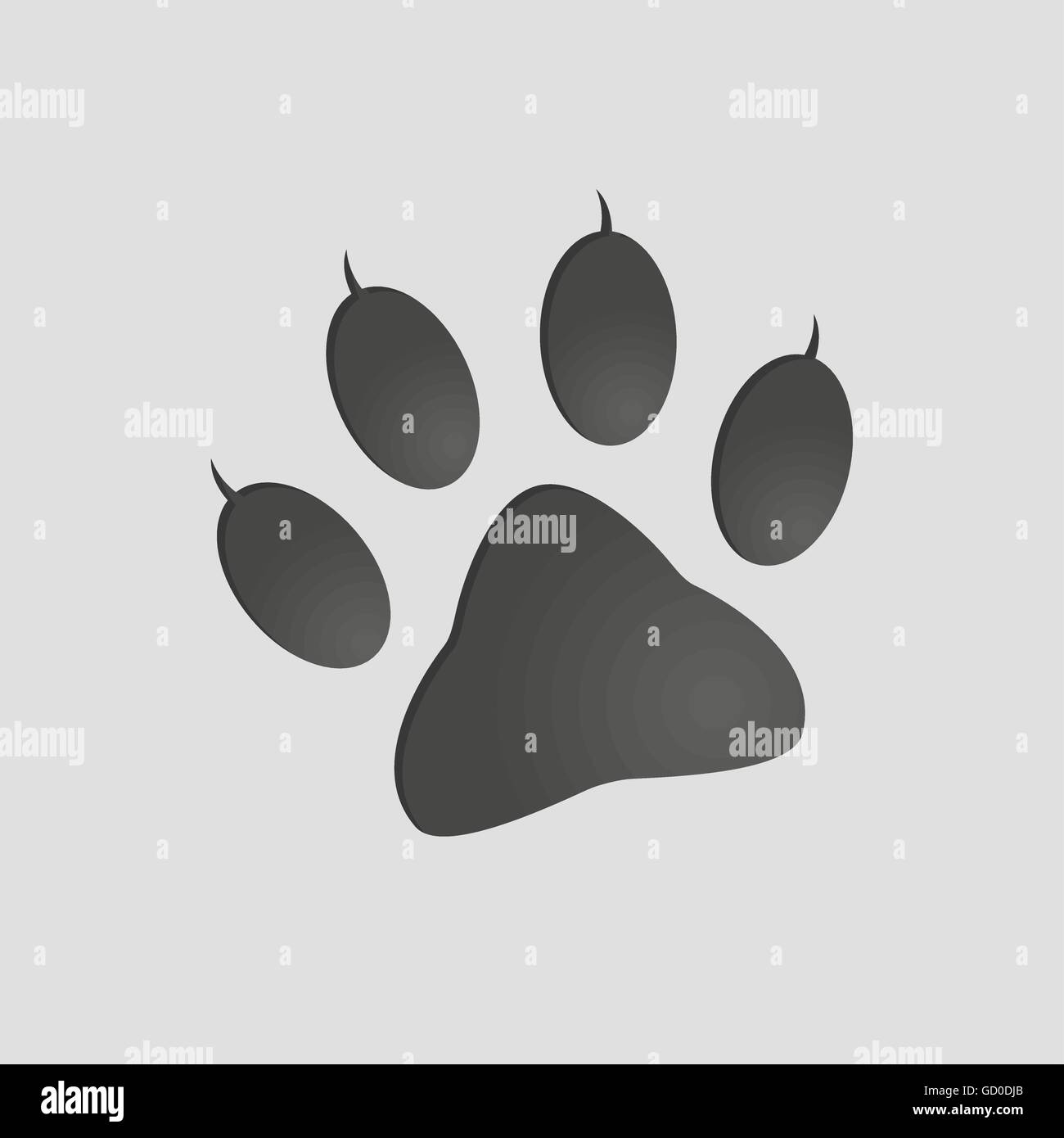 Empreintes d'animaux cat paw. Vector illustration isolé. Patte de chat