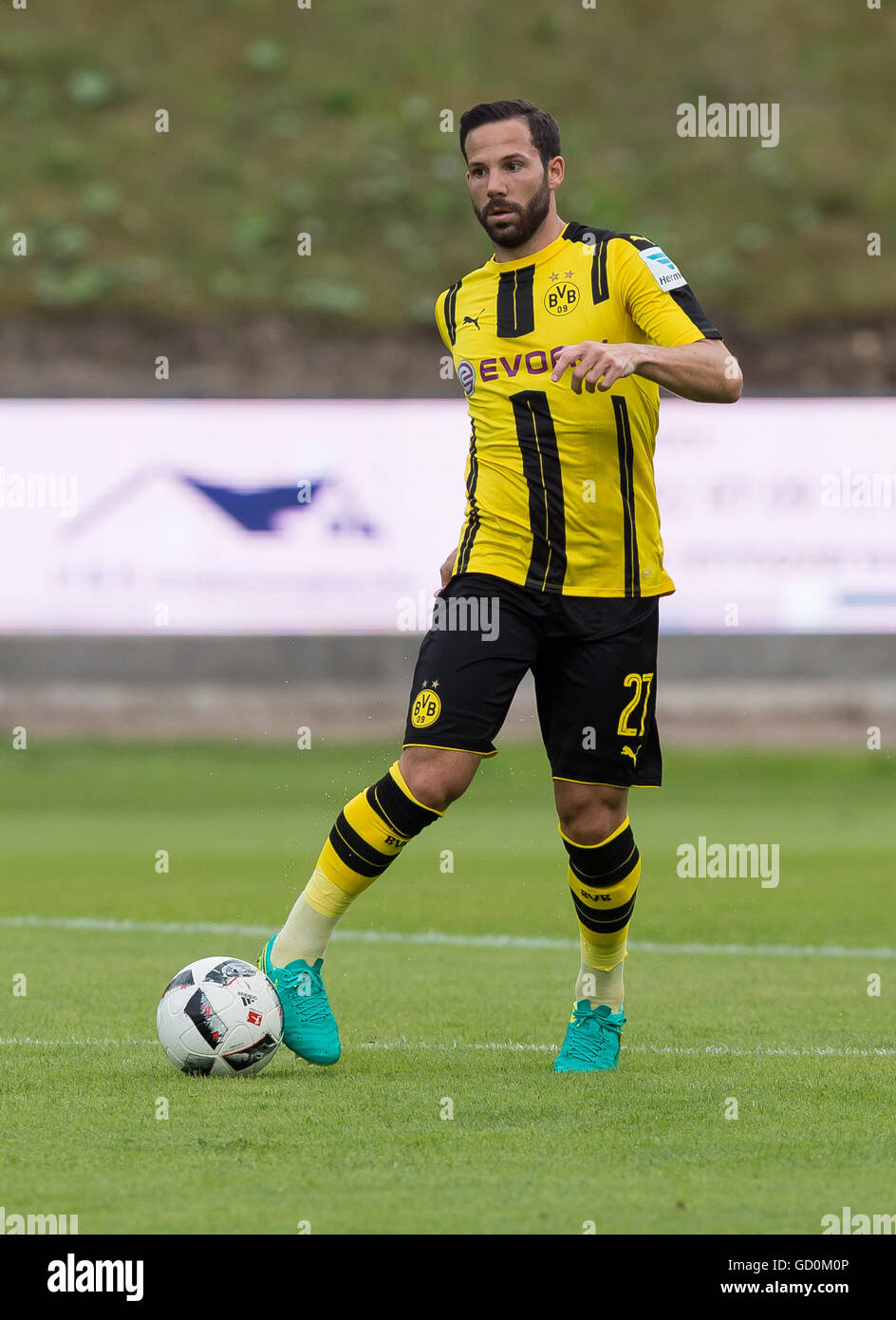 Gonzalo Castro de Dortmund en action pour le test match entre Wuppertaler SV vs Borussia Dortmund saison 2016/2017 à Wuppertal, Allemagne, 09 juillet 2016. Photo : Guido Kirchner/dpa Banque D'Images