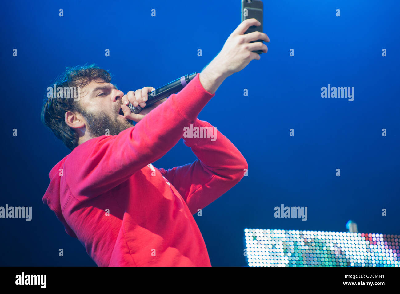 Turku, Finlande. 9 juillet 2016. L'exécution à Ruisrock Chainsmokers. Credit : Stefan Crämer/Alamy Live News Banque D'Images