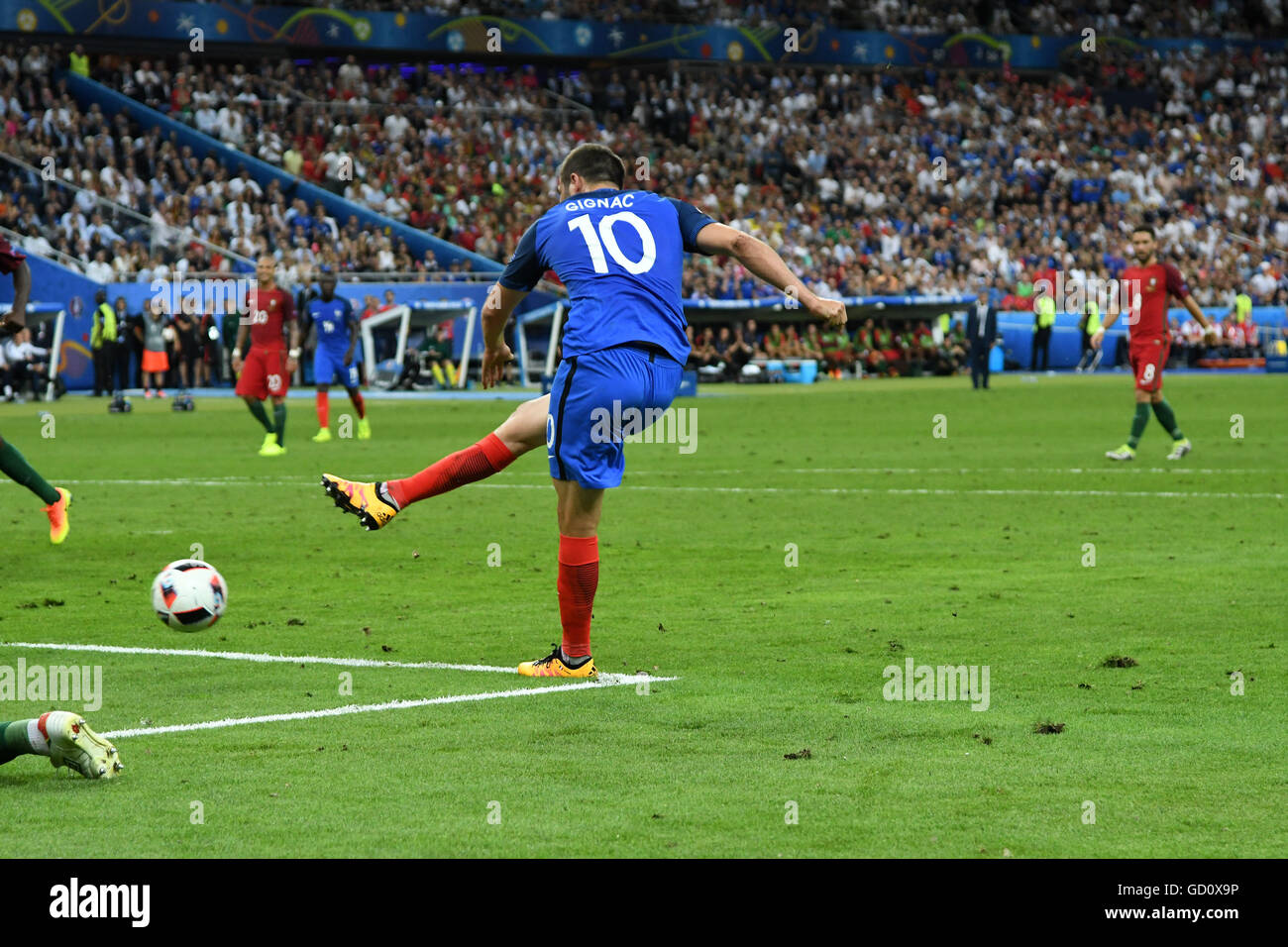 Andre-Pierre Gignac (France) ; le 10 juillet 2016 - Football : UEFA Euro France 2016, Final : Portugal 1-0 France au Stade de France, Saint-Denis, France. © aicfoto/AFLO/Alamy Live News Banque D'Images