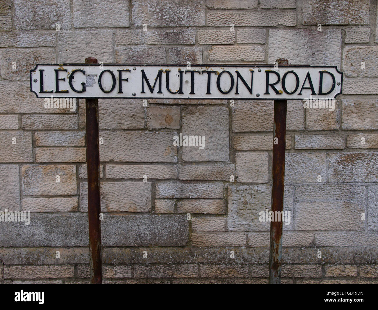 Le nom de la route inhabituelle, gigot de mouton Road, Glastonbury, Somerset, UK Banque D'Images