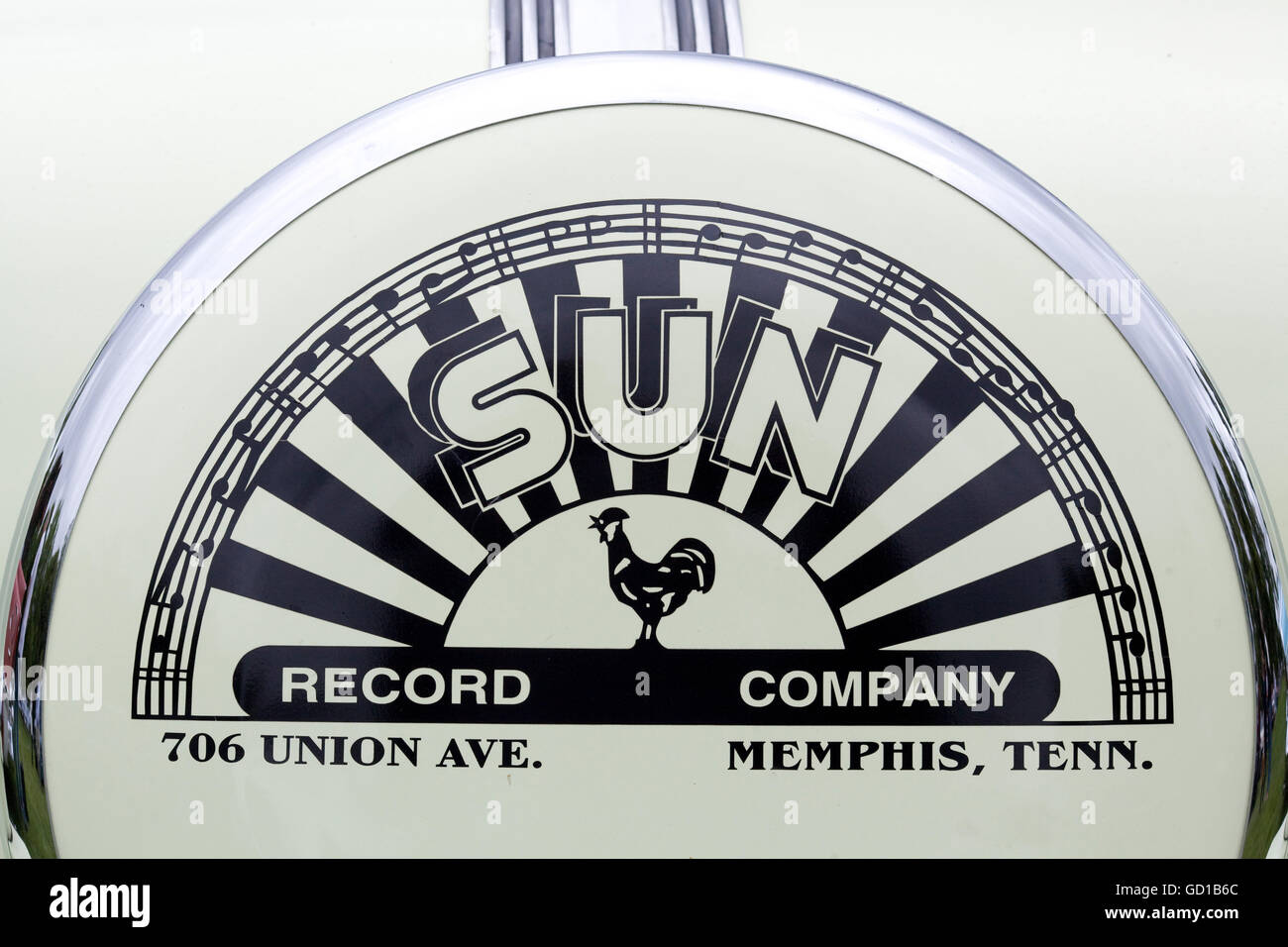 Cache roue de secours Sun Record Company' Memphis Banque D'Images Cache roue de secours Sun Record Company' Memphis Banque D'Images