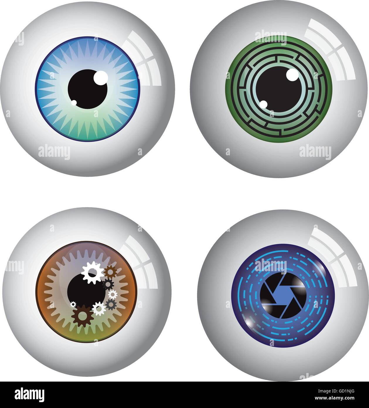 Eye Ball 3D détaillés et colorés vecteur conception Illustration de Vecteur