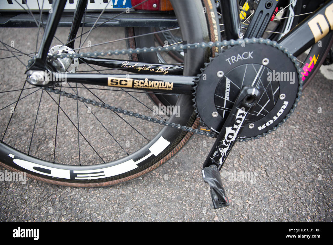 Red Hook Criterium Londres 2016 Crit vélo Vélo Piste cyclable de pignon fixe à une vitesse de course cyclistes Penisnula Greenwich Banque D'Images