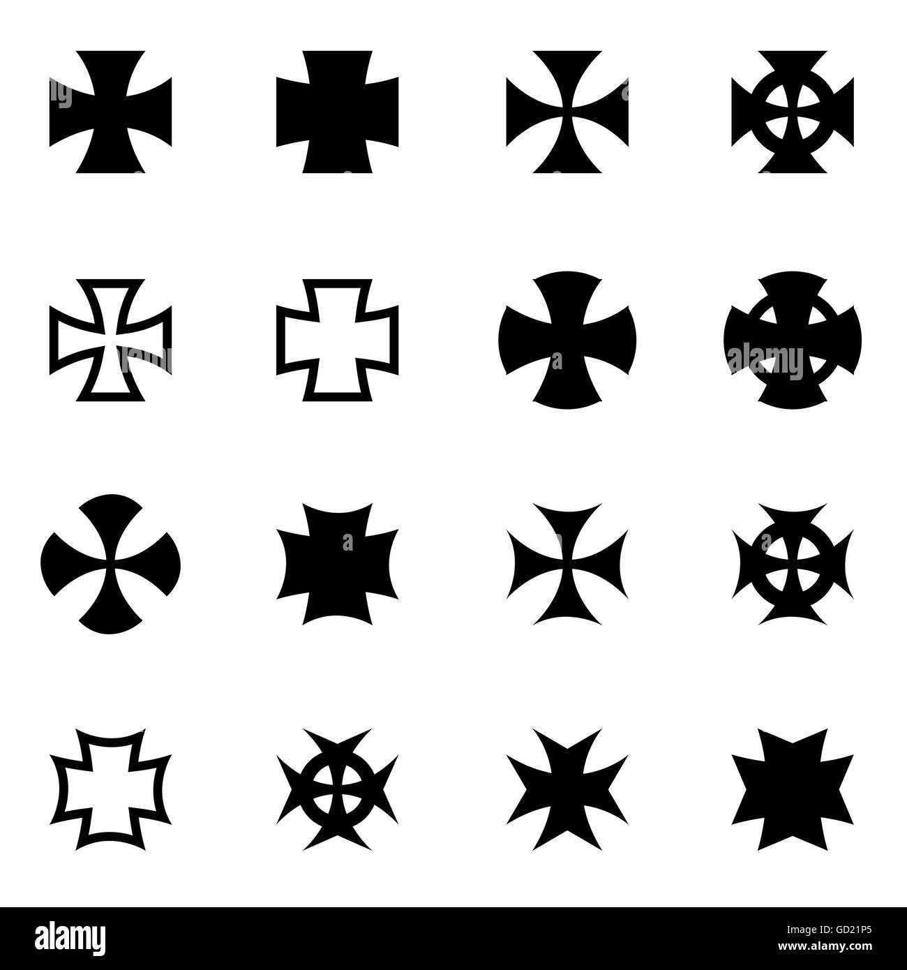 Choppers noir vecteur traverse icon set Illustration de Vecteur