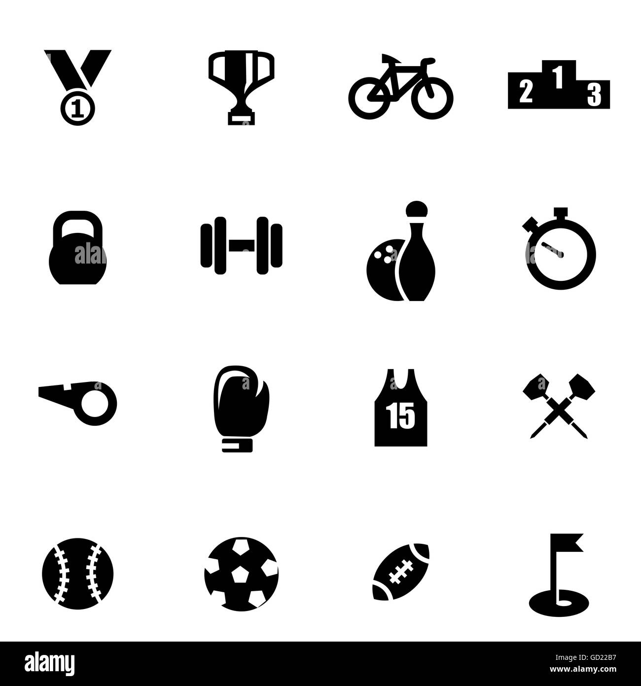 Vector black sport icon set Illustration de Vecteur