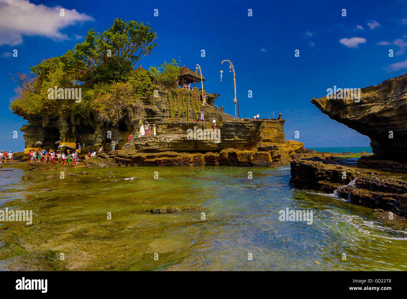 Pura Tanah Lot, Temple de la mer, Bali, Indonésie, Asie du Sud, Asie Banque D'Images