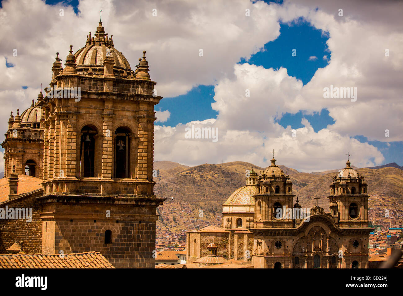 Sur les toits de la ville de Cusco, Pérou, Amérique du Sud Banque D'Images
