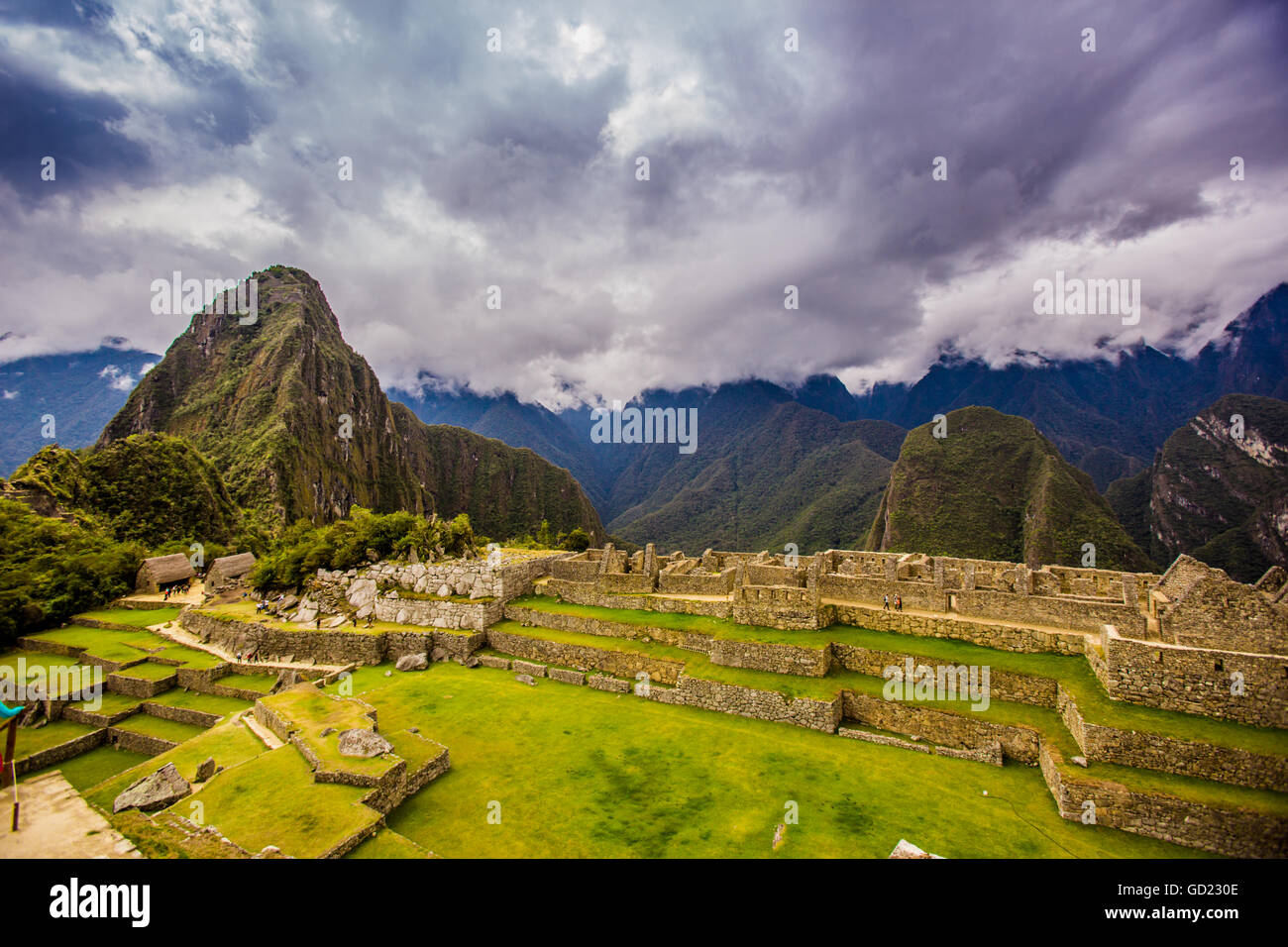 Ruines Incas de Machu Picchu, Site du patrimoine mondial de l'UNESCO, la Vallée Sacrée, le Pérou, Amérique du Sud Banque D'Images