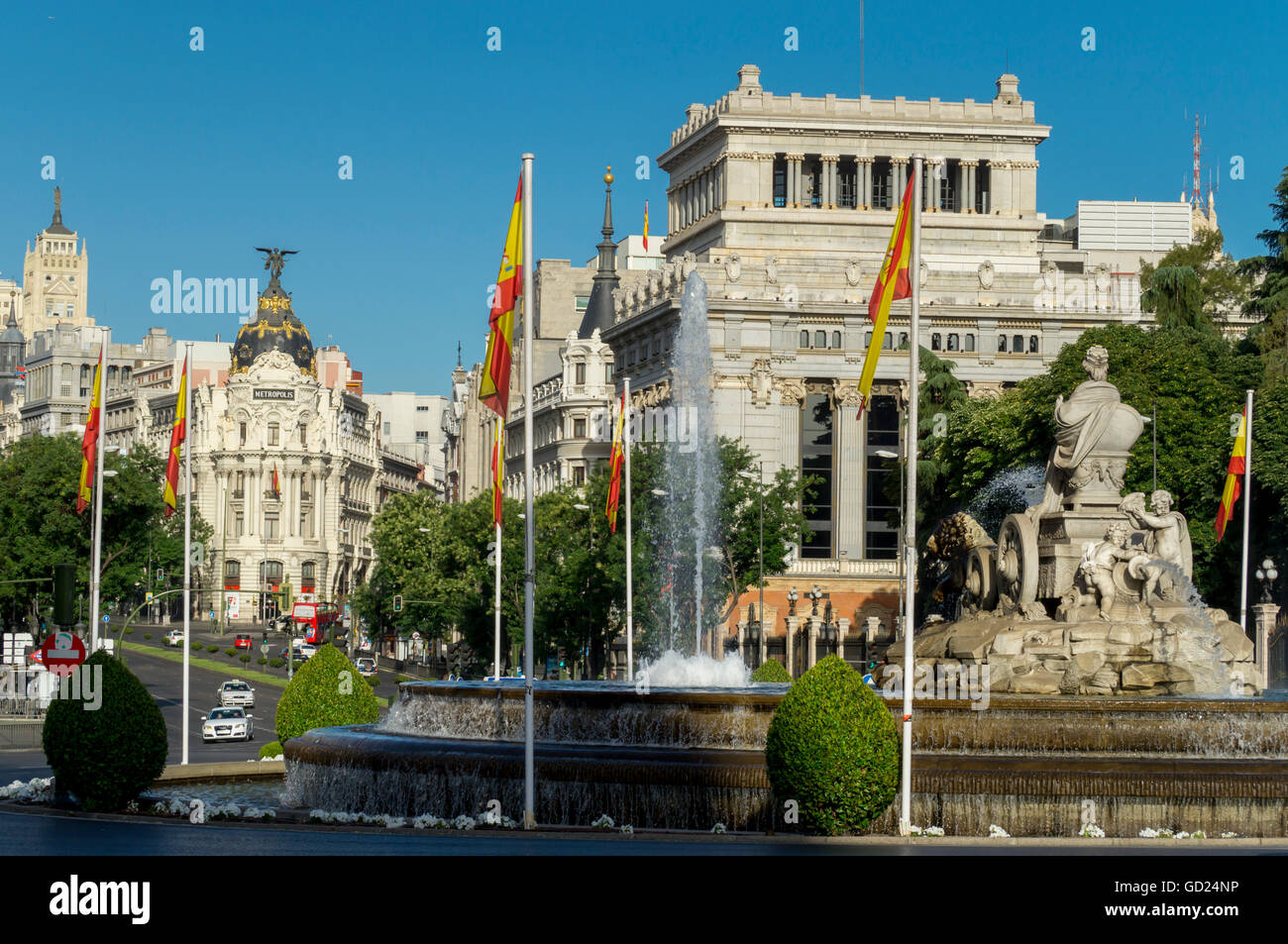 Calle de Alcalá, Plaza de Cibeles, Madrid, Spain, Europe Banque D'Images