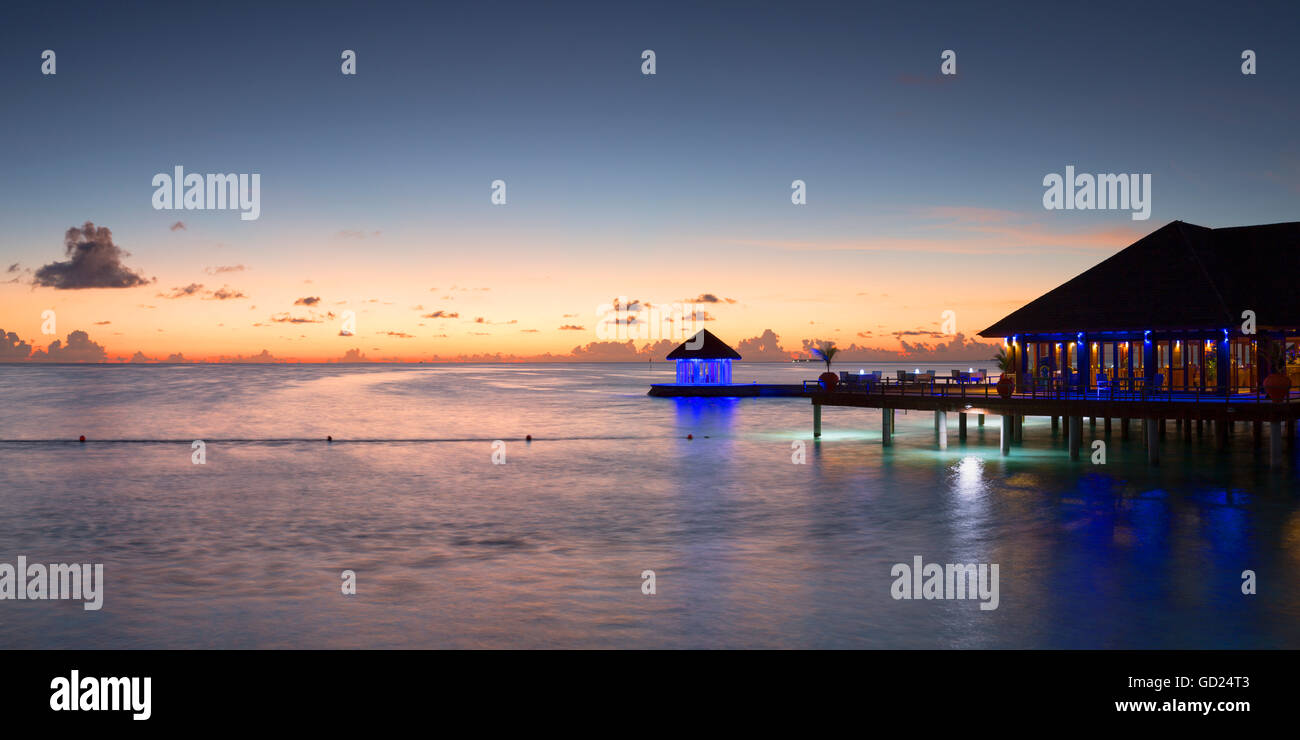 Beach garden and Spa Resort, South Male Atoll, Maldives, Atoll de Kaafu, de l'Océan Indien, l'Asie Banque D'Images