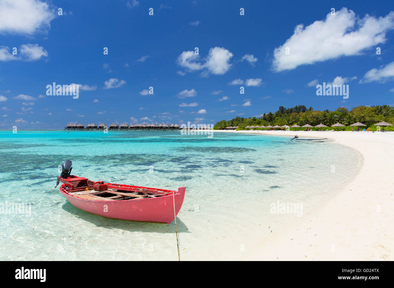 Beach garden and Spa Resort, South Male Atoll, Maldives, Atoll de Kaafu, de l'Océan Indien, l'Asie Banque D'Images