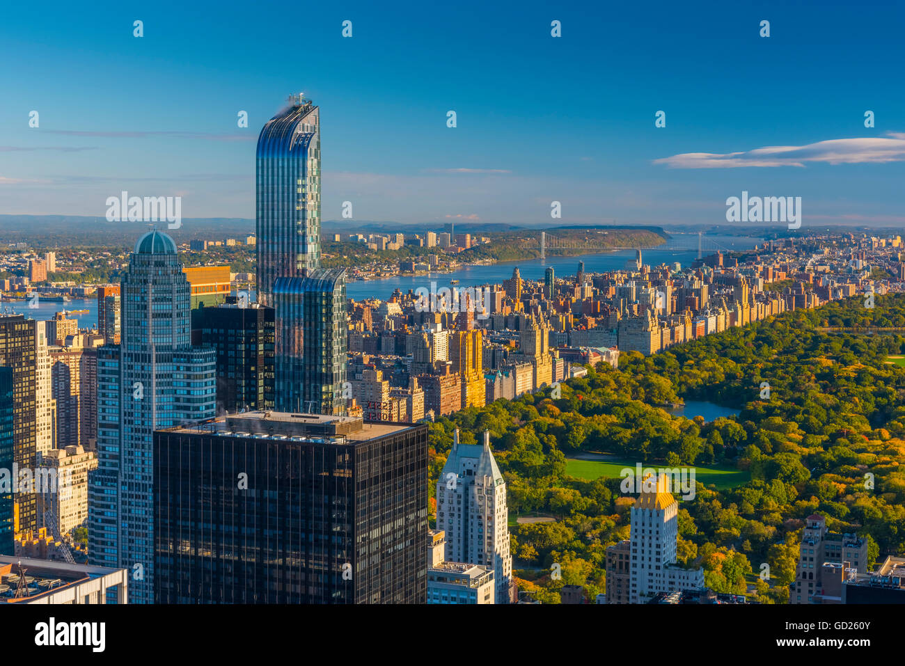 Central Park, l'un57 immeuble sur la gauche, Midtown, Manhattan, New York, États-Unis d'Amérique, Amérique du Nord Banque D'Images