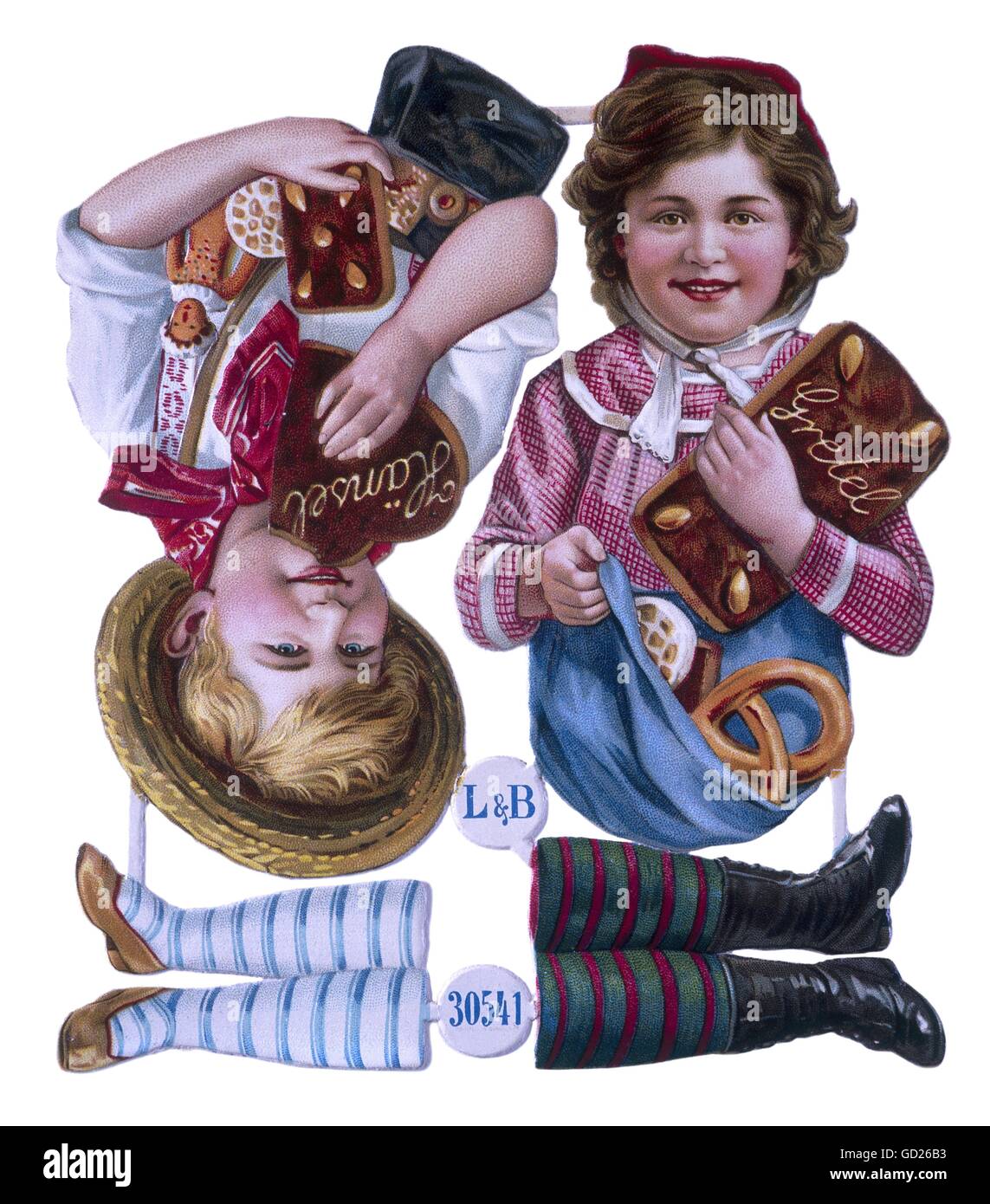 Littérature, contes de fées, Hansel et Gretel, illustration d'une boîte de wafers, chromolithographe sur papier précieux, percé, vers 1900, droits additionnels-Clearences-non disponible Banque D'Images