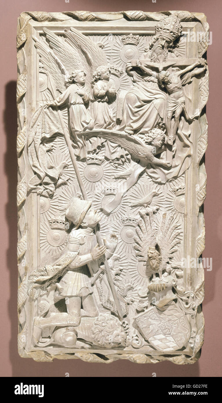 Hans Multscher, (1400 - 1467 um), modèle de la pierre tombale pour Duc Louis des Gebarteten Bavaria-Ingolstadt (1365 - de 1447), calcaire gris schiste, Ulm, 1435, Musée national bavarois de Munich, l'artiste a le droit d'auteur , de ne pas être effacé Banque D'Images
