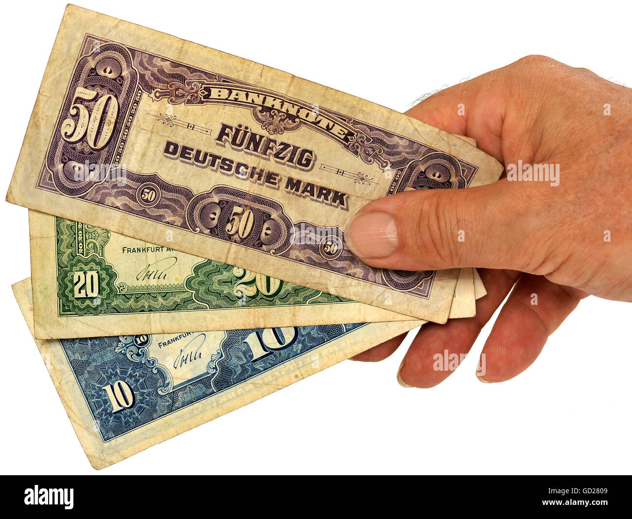 Monnaie / finances,billet,Allemagne,billets de banque de la période de guerre,10,20 et 50,adapté des billets de banque,premier deutsmark monnaie de la nouvelle République fédérale d'Allemagne,Allemagne,1949,main,main,tenir,10-Mark banknote,10,DM,Deutschmark,Mark allemand,deutsche Mark,deutschemark,deutschmark,dix,20-Mark,Mark,Mark,Mark,Mark,Mark,50,Mark,Mark,Mark,Mark,Mark,Mark,20,Mark,Mark,Mark,Mark,Mark,Mark,Mark,19/1,199,199,199,199,199,1900,1900,1900,1900,1900,1900,1900,1900,1900,19 Banque D'Images