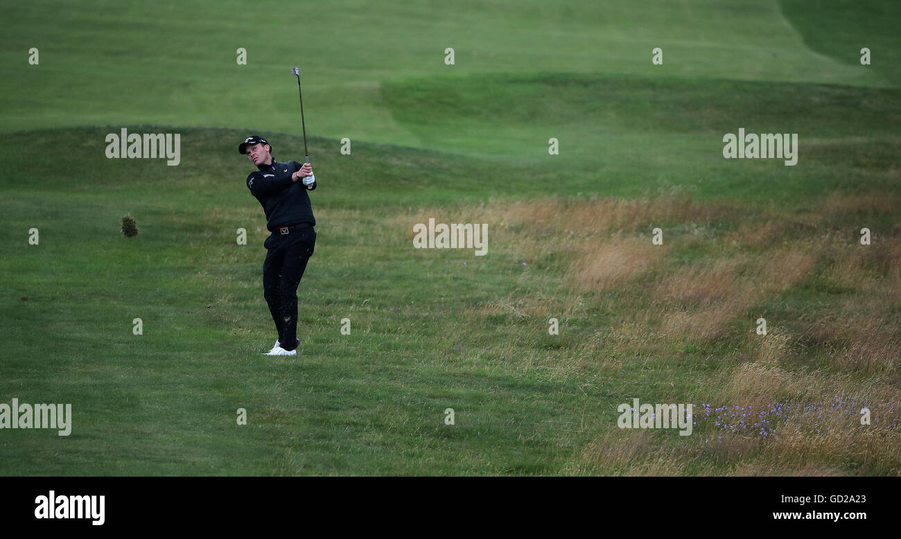 Danny Willett d'Angleterre pendant la journée d'entraînement au Royal Troon Golf Club, South Ayrshire. APPUYEZ SUR ASSOCIATION photo. Date de la photo: Lundi 11 juillet 2016. Voir PA Story GOLF Open. Le crédit photo devrait se lire comme suit : Peter Byrne/PA Wire. RESTRICTIONS : - aucune utilisation commerciale. Aucune vente ultérieure. Utilisation d'images fixes uniquement. Le logo Open Championship et un lien clair vers le site Web Open (TheOpen.com) à inclure dans la publication du site Web. Banque D'Images