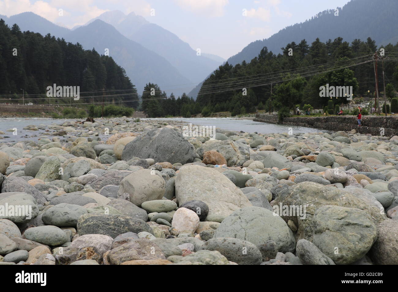 Rivière Lidder Pahalgam, Jammu & Kashmir Banque D'Images