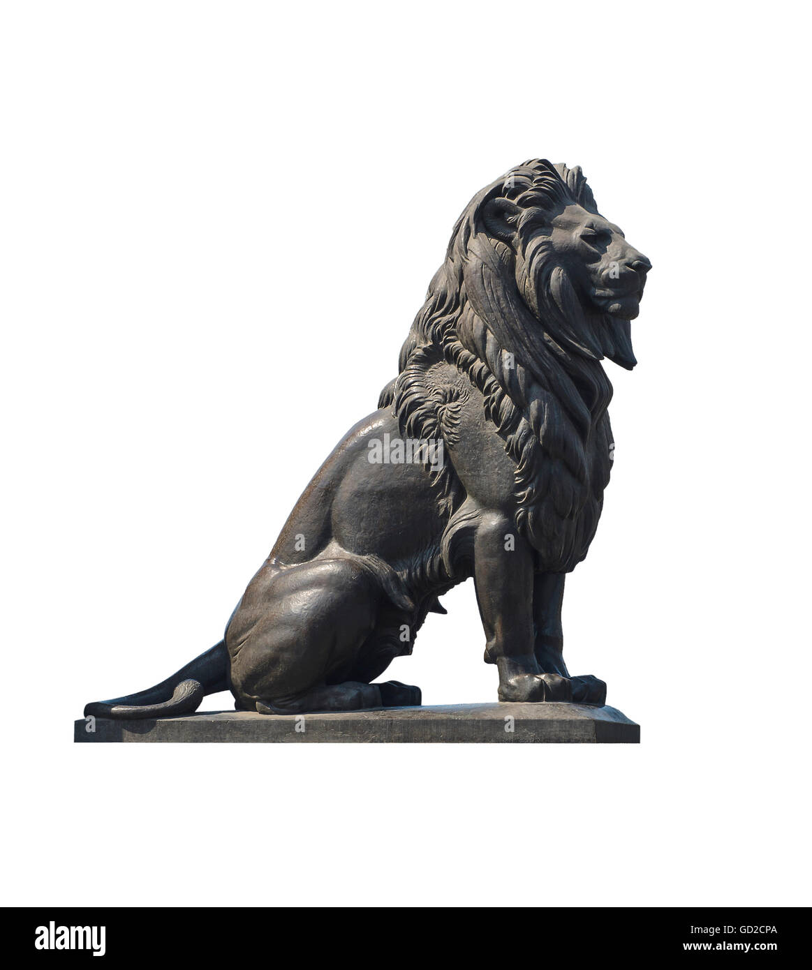 Qasr El-Nile Statue Lion isolated on White Banque D'Images