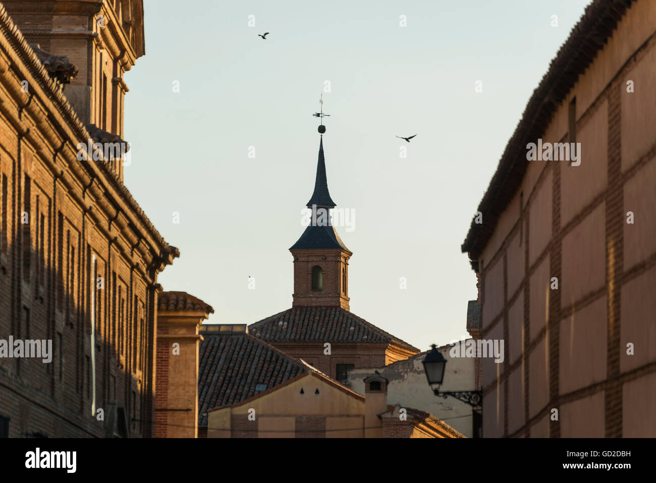 Édifices du centre-ville d'Alcalá de Henares, une ville charmante et historique près de Madrid, Alcala de Henares, Espagne Banque D'Images