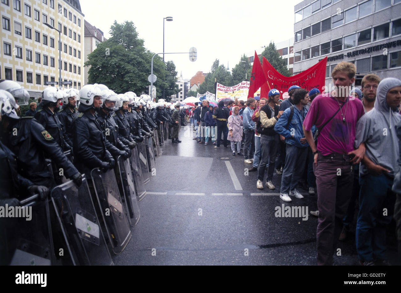 Géographie / voyages, Allemagne, politique, manifestations, manifestation contre le sommet du G-7 à Munich, 6.7.1992, droits supplémentaires-Clearences-non disponible Banque D'Images