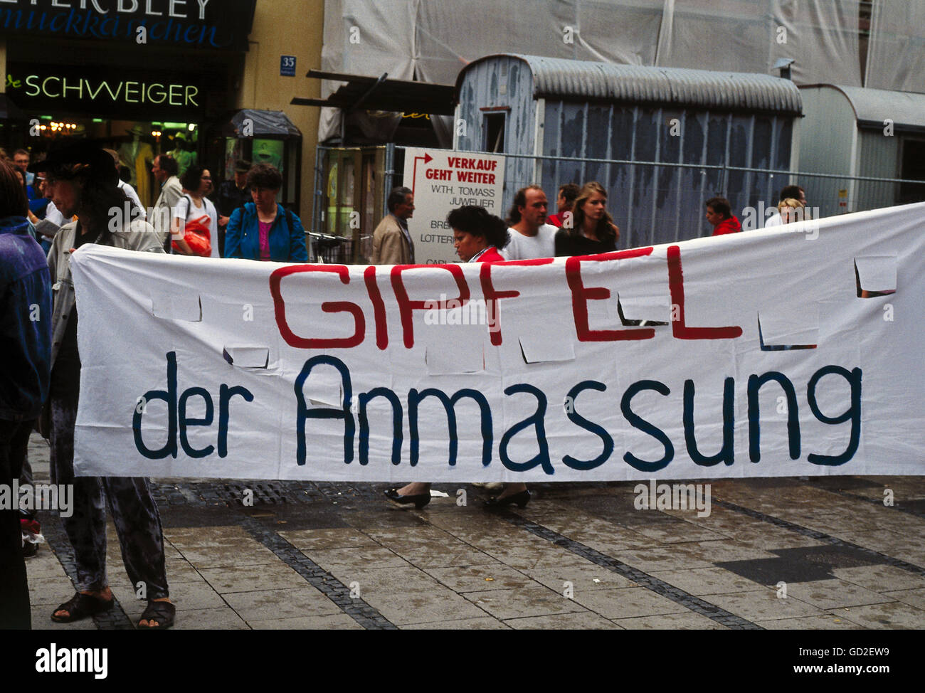 Géographie / voyages, Allemagne, politique, manifestations, manifestation contre le sommet du G-7 à Munich, 6.7.1992, droits supplémentaires-Clearences-non disponible Banque D'Images