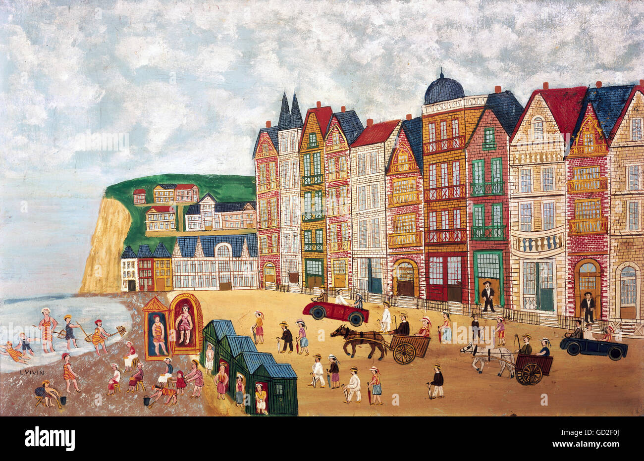 Fine art, viven, Louis (1861 - 1936), peinture, 'Beach', huile sur toile, collection privée, l'artiste n'a pas d'auteur pour être effacé Banque D'Images