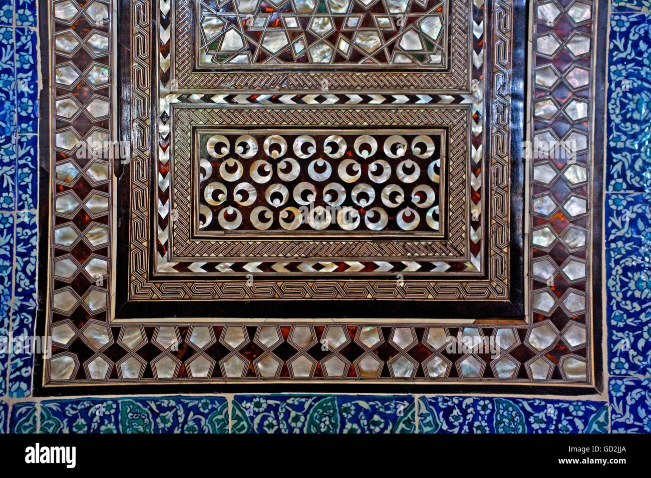 Les beaux-arts, l'Empire byzantin, d'ornements dans le palais de Topkapi, Istanbul, l'artiste n'a pas d'auteur pour être effacé Banque D'Images