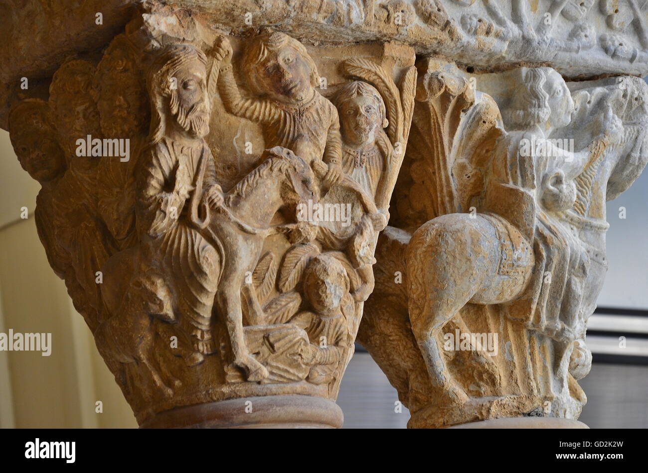 Beaux-arts, l'art religieux, de capitaux, de l'entrée de Jésus à Jérusalem, Saint Trophime, Arles, l'artiste n'a pas d'auteur pour être effacé Banque D'Images