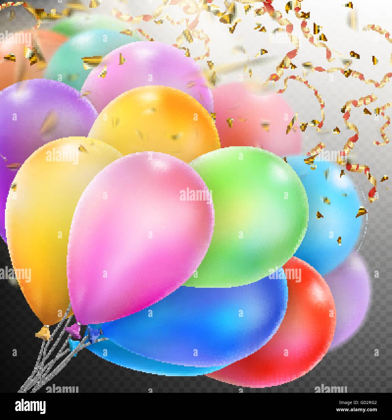 Ballons colorés de confettis. EPS 10 Illustration de Vecteur