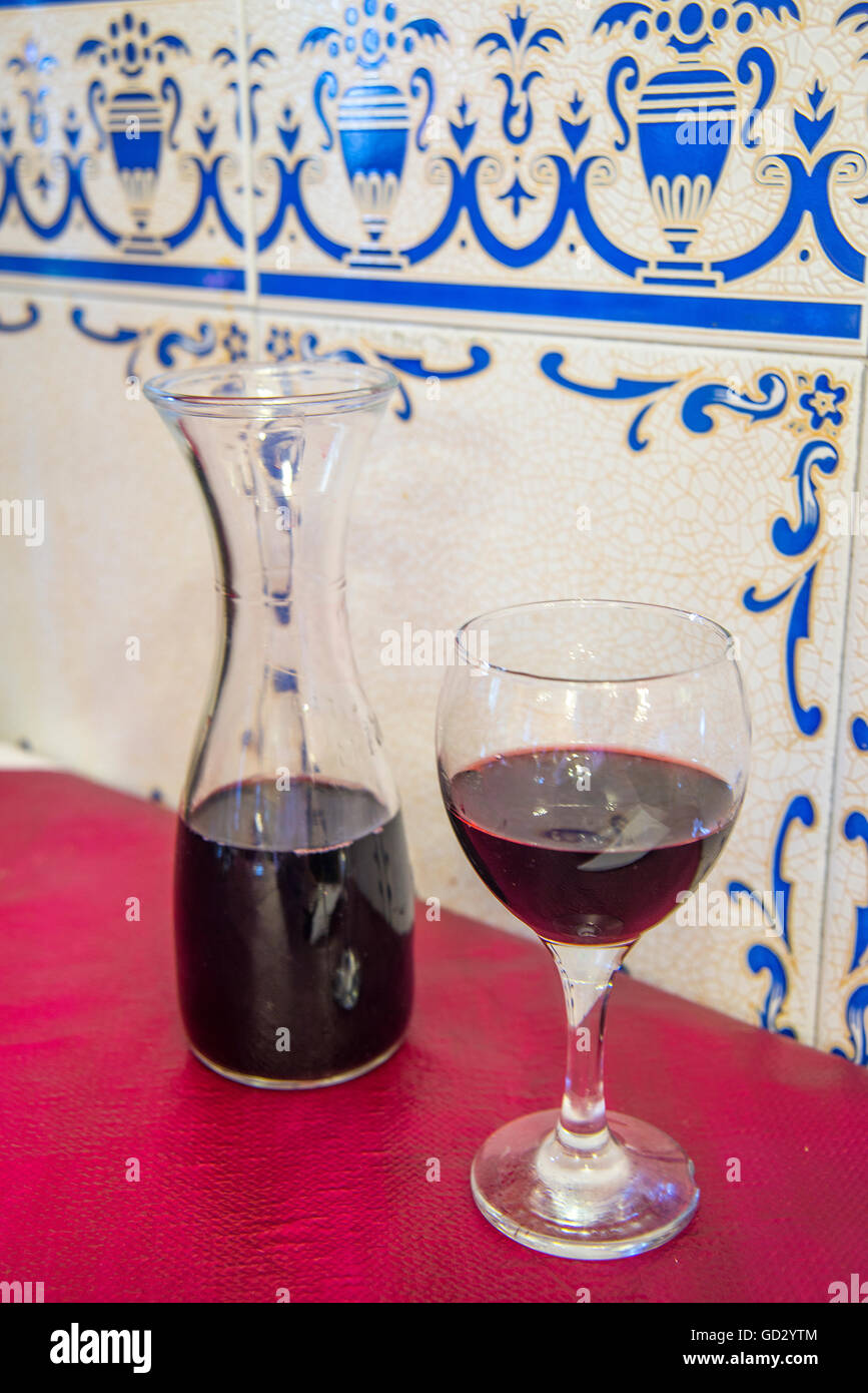 Rideau transparent Verre de vin rouge et vieux tonneau. 