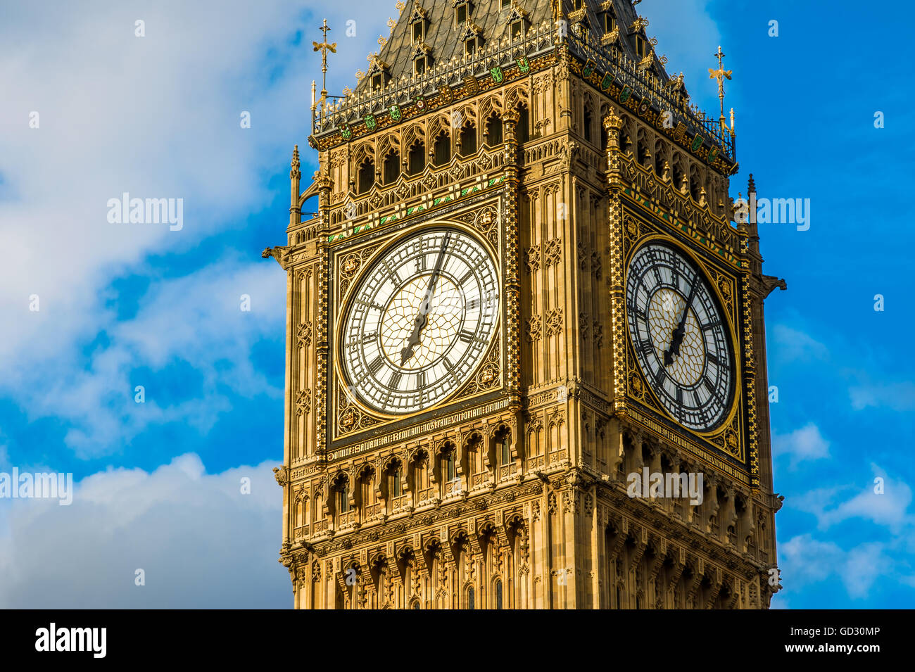 Gros plan de l'horloge de Big Ben à Londres Banque D'Images