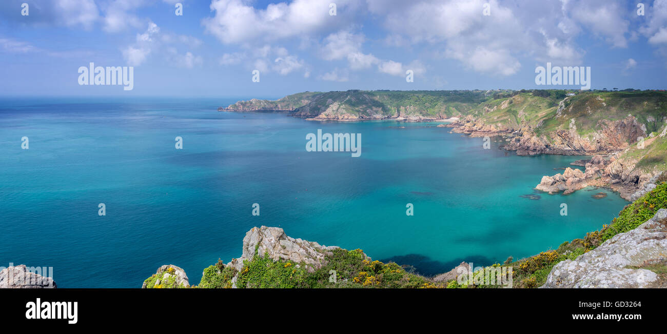 Icart point panorama, Guernesey Banque D'Images