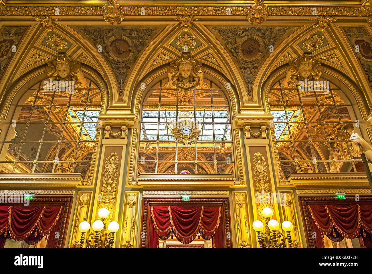 Une partie de l'opulent intérieur de casino de Monte Carlo, Monaco Banque D'Images