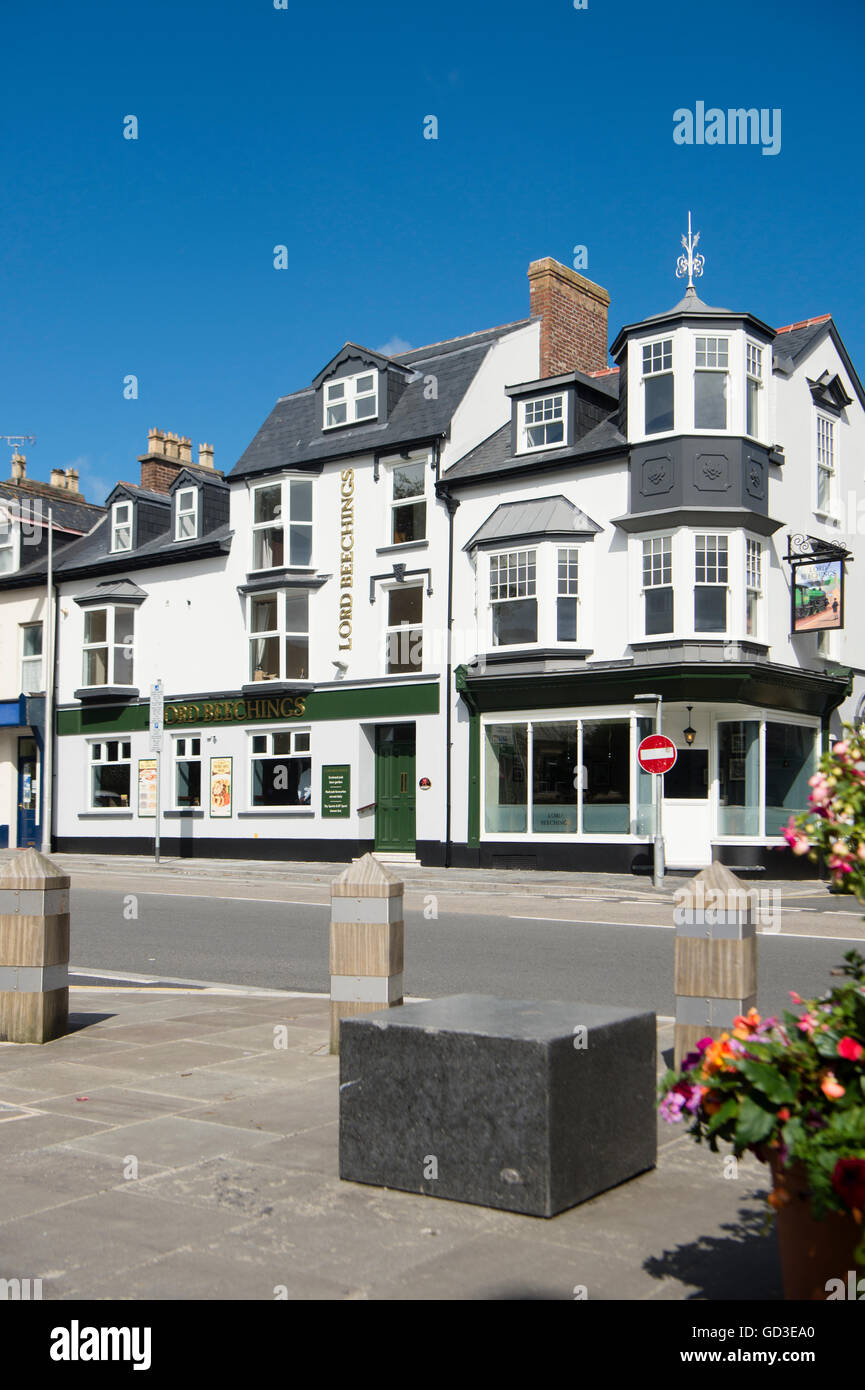 Extérieur, l'Éternel Beechings pub, administré par les cerveaux Brewery Company, Aberystwyth Wales UK Banque D'Images