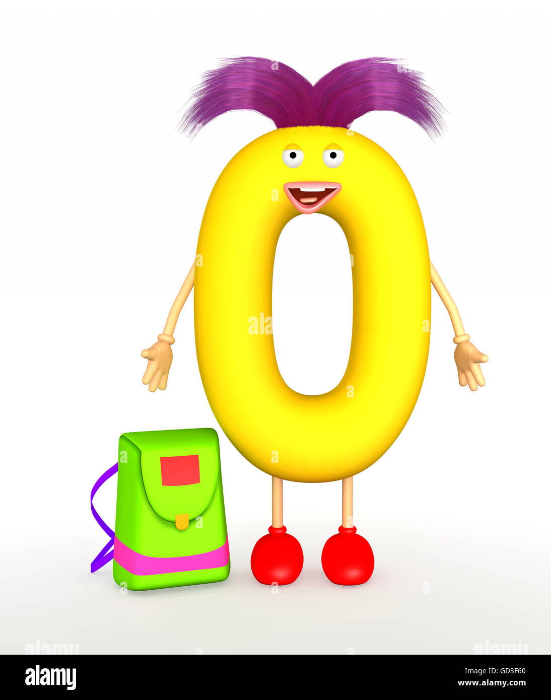 Personnage de 0 chiffres - commandes 3d illustration Banque D'Images